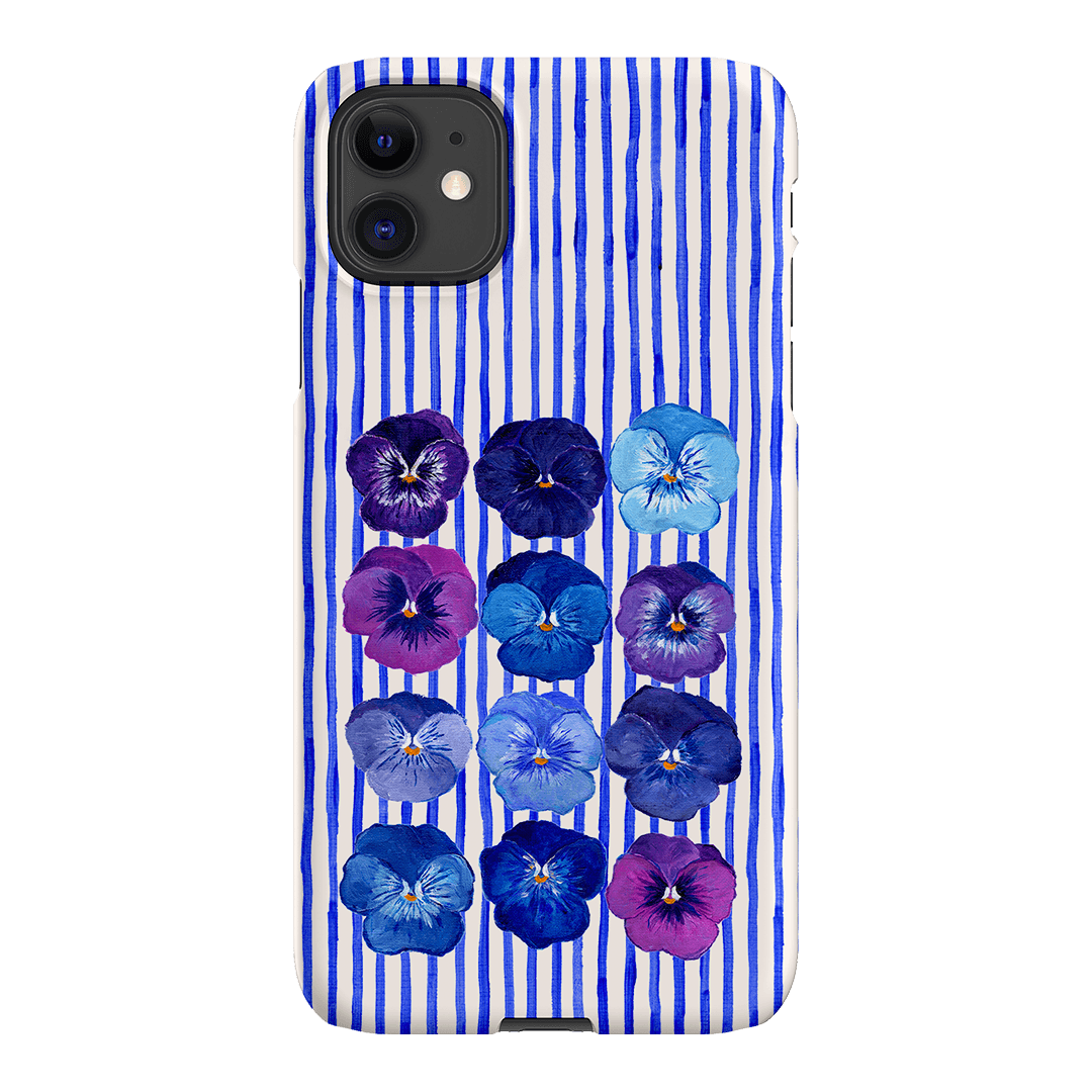 Striped Pansies Printed Phone Cases iPhone 11 / Snap by Kayla Henley - The Dairy