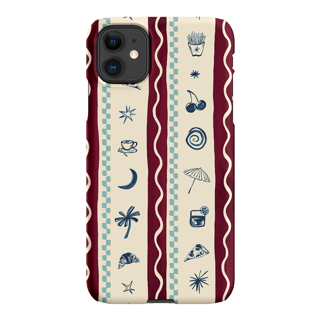 Summer Snacks Burgundy Printed Phone Cases iPhone 11 / Snap by Charlie Taylor - The Dairy
