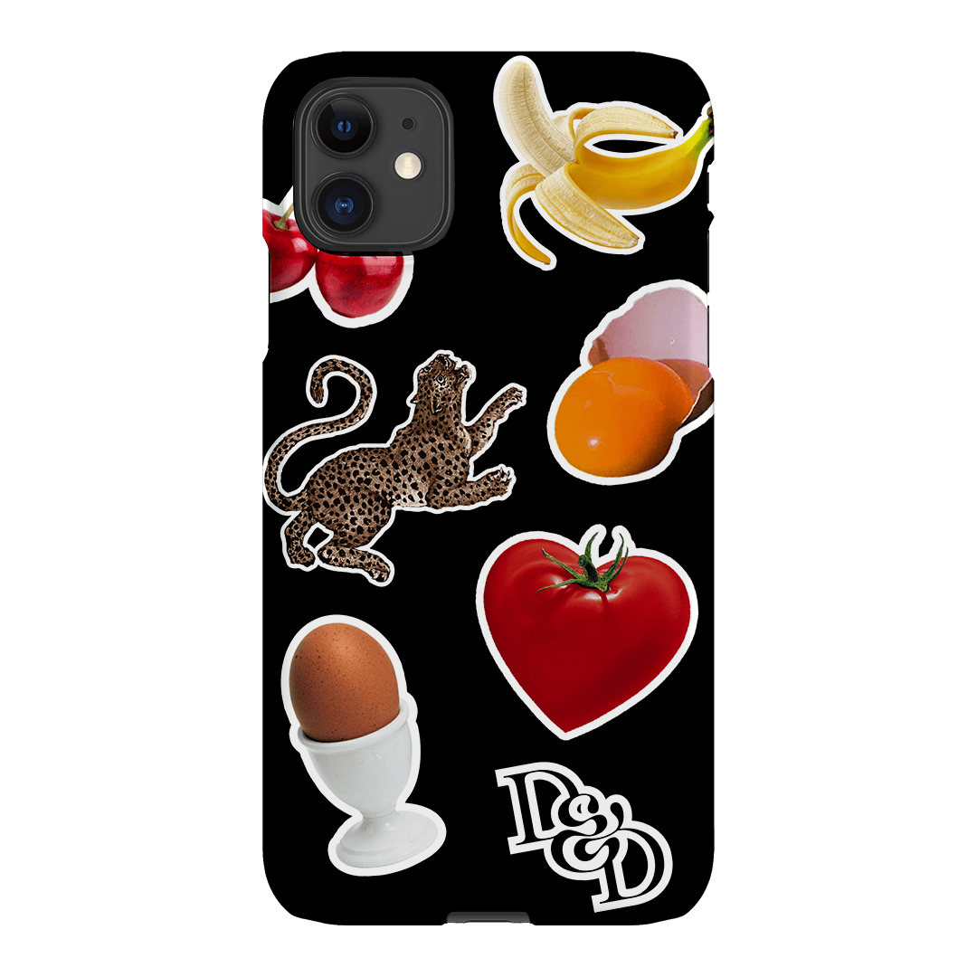 Sunday Stickers Black Printed Phone Cases iPhone 11 / Snap by Desmond & Dempsey - The Dairy
