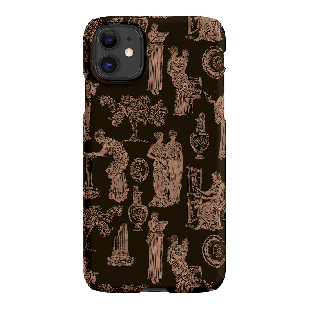 Symposium Burnt Umber Printed Phone Cases iPhone 11 / Snap by Veronica Tucker - The Dairy