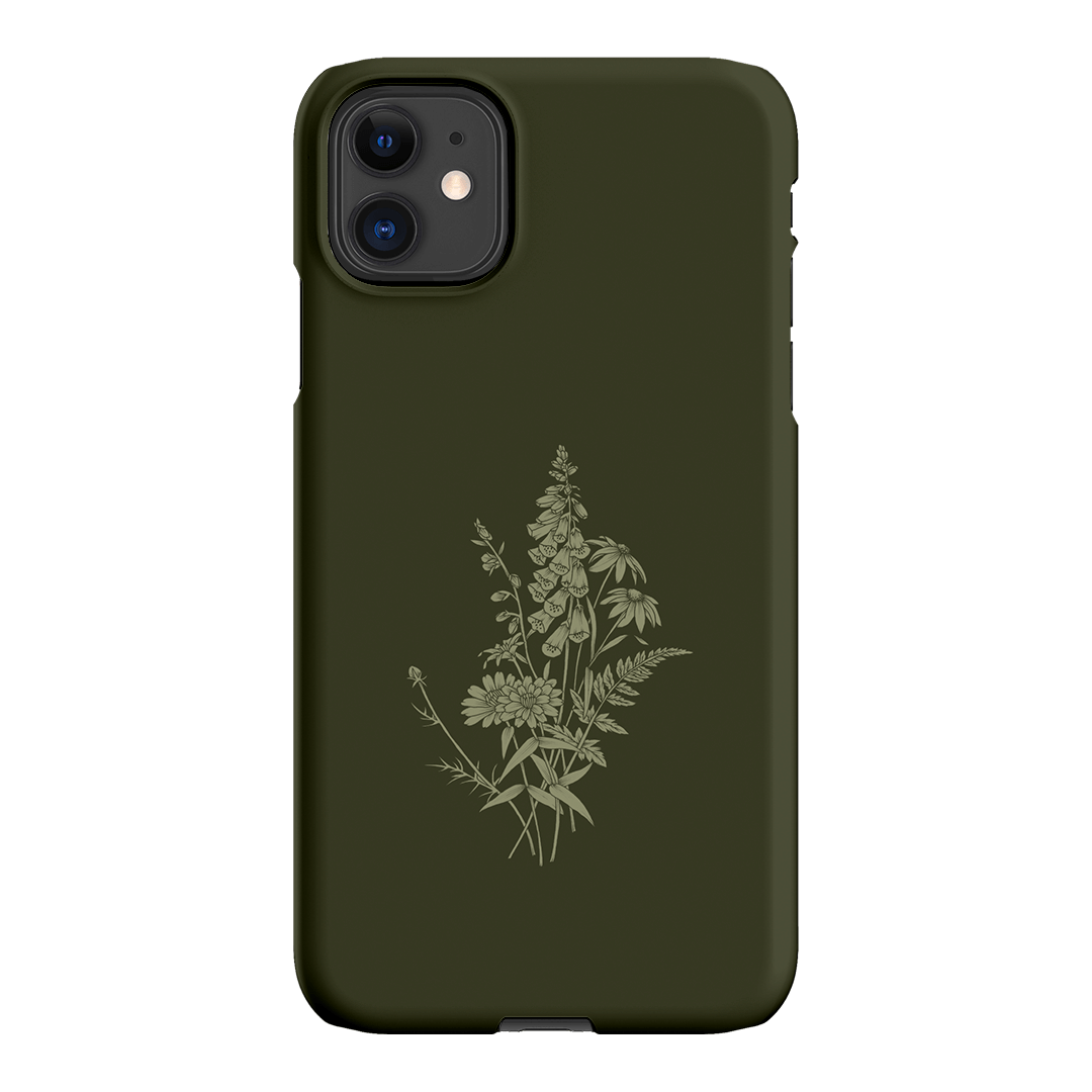Wildflowers Olive Printed Phone Cases iPhone 11 / Snap by Typoflora - The Dairy