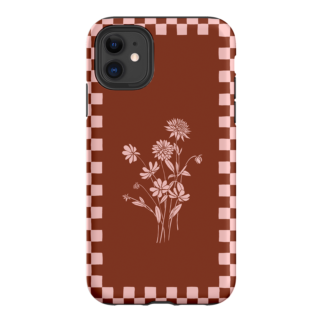 Dahlia Check Printed Phone Cases iPhone 11 / Armoured by Typoflora - The Dairy
