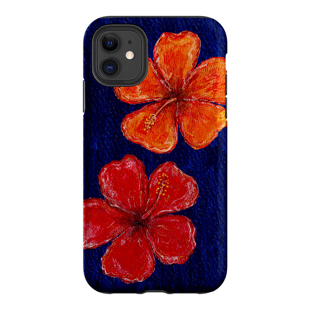 Hibiscus Flower Deep Blue Printed Phone Cases iPhone 11 / Armoured by BG. Studio - The Dairy
