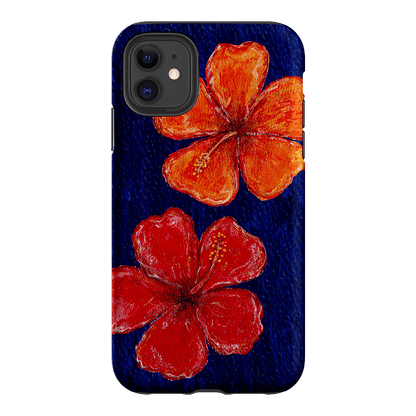 Hibiscus Flower Deep Blue Printed Phone Cases iPhone 11 / Armoured by BG. Studio - The Dairy
