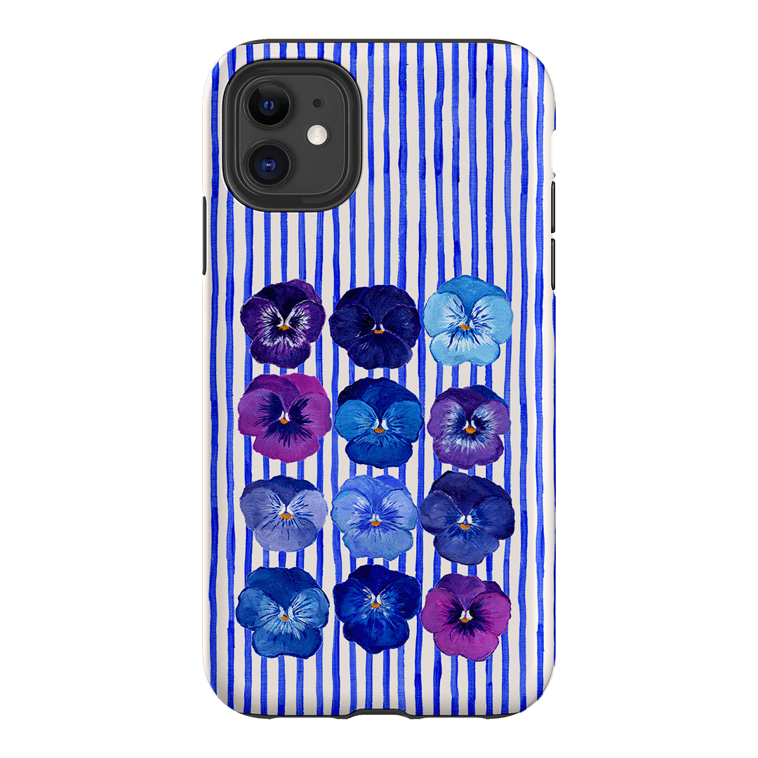 Striped Pansies Printed Phone Cases iPhone 11 / Armoured by Kayla Henley - The Dairy