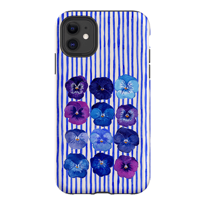 Striped Pansies Printed Phone Cases iPhone 11 / Armoured by Kayla Henley - The Dairy