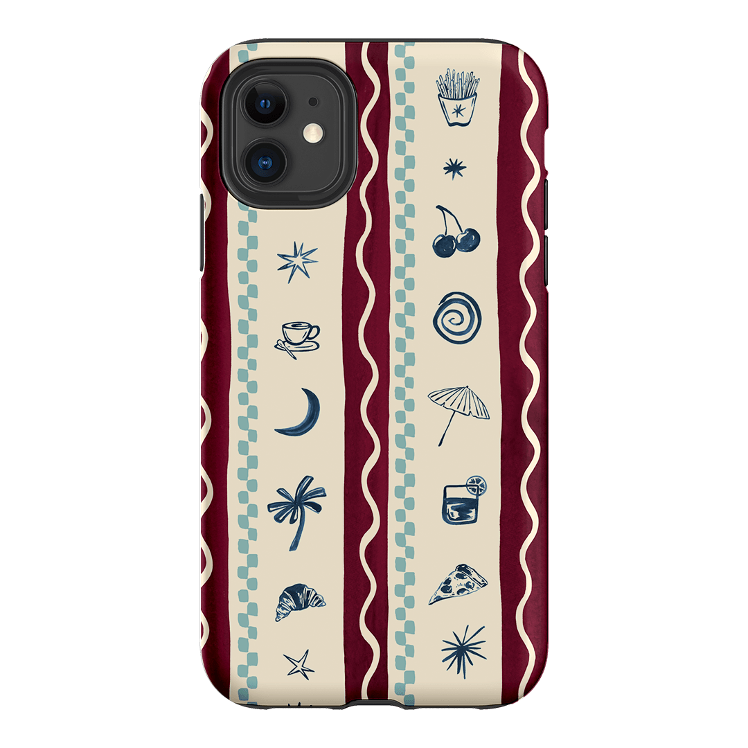 Summer Snacks Burgundy Printed Phone Cases iPhone 11 / Armoured by Charlie Taylor - The Dairy