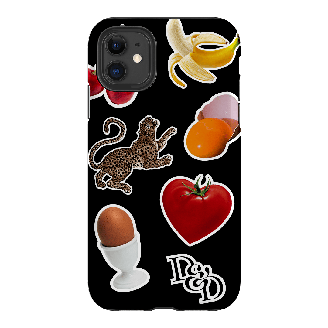 Sunday Stickers Black Printed Phone Cases iPhone 11 / Armoured by Desmond & Dempsey - The Dairy
