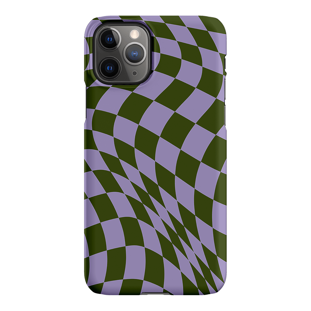 Wavy Check Forest on Lilac Matte Case Matte Phone Cases iPhone 11 Pro / Snap by The Dairy - The Dairy