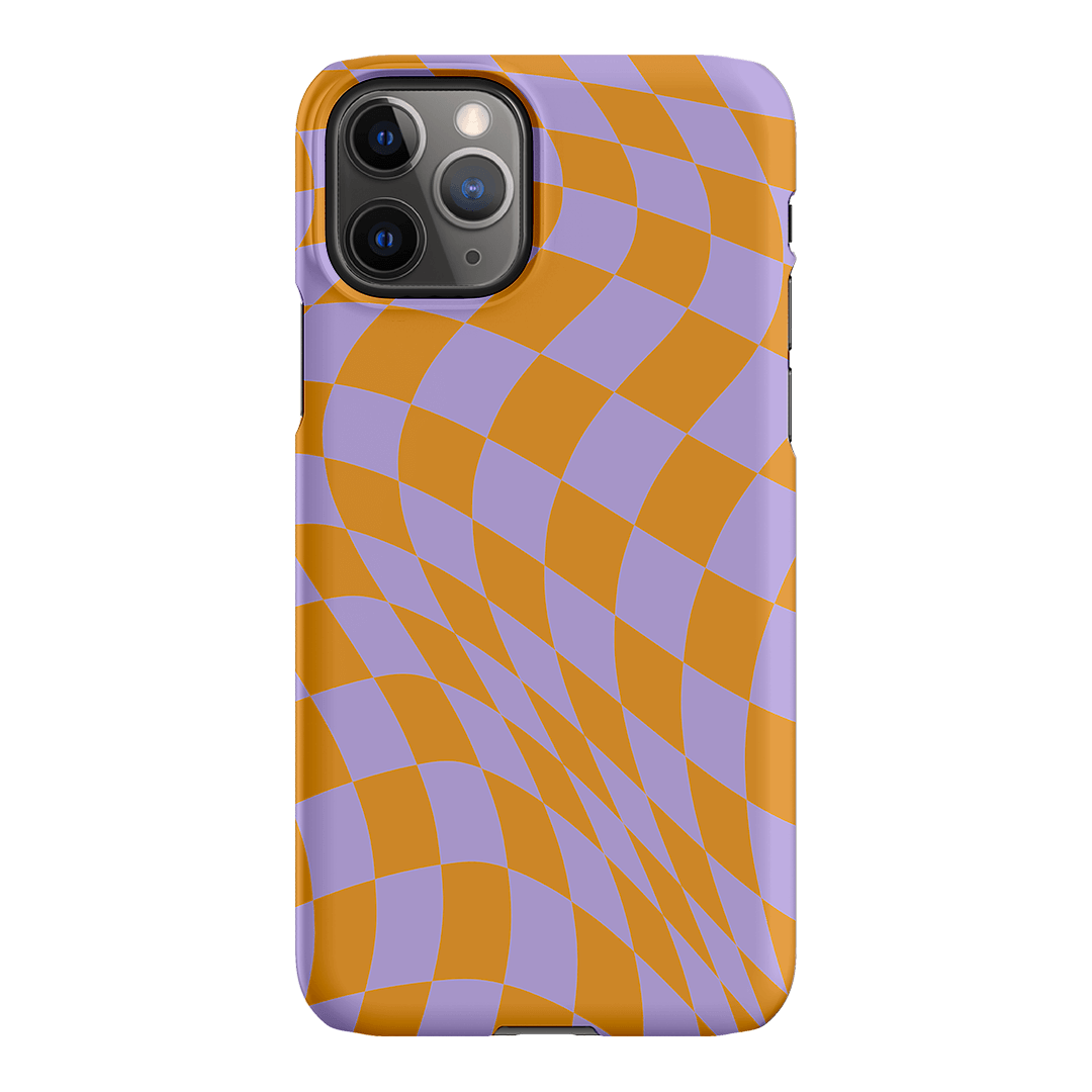 Wavy Check Orange on Lilac Matte Case Matte Phone Cases iPhone 11 Pro / Snap by The Dairy - The Dairy