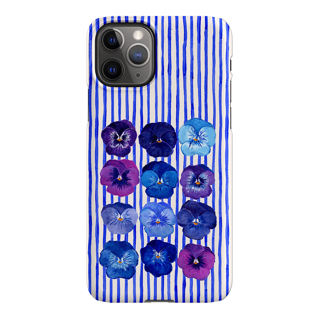 Striped Pansies Printed Phone Cases iPhone 11 Pro / Snap by Kayla Henley - The Dairy