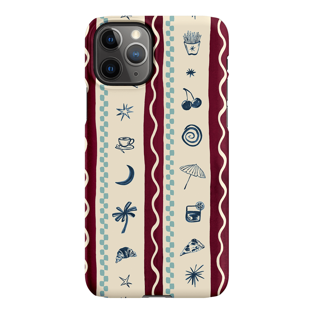Summer Snacks Burgundy Printed Phone Cases iPhone 11 Pro / Snap by Charlie Taylor - The Dairy