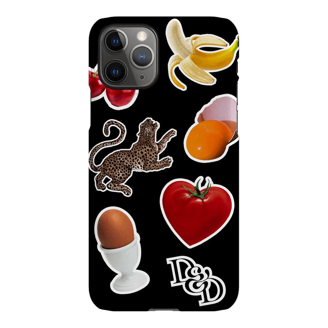 Sunday Stickers Black Printed Phone Cases iPhone 11 Pro / Snap by Desmond & Dempsey - The Dairy