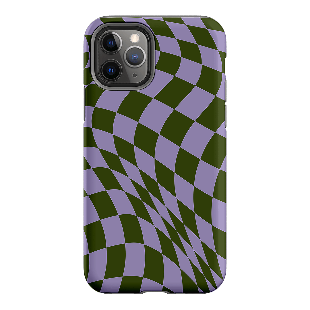 Wavy Check Forest on Lilac Matte Case Matte Phone Cases iPhone 11 Pro / Armoured by The Dairy - The Dairy