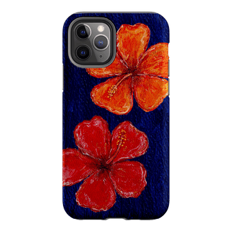 Hibiscus Flower Deep Blue Printed Phone Cases iPhone 11 Pro / Armoured by BG. Studio - The Dairy