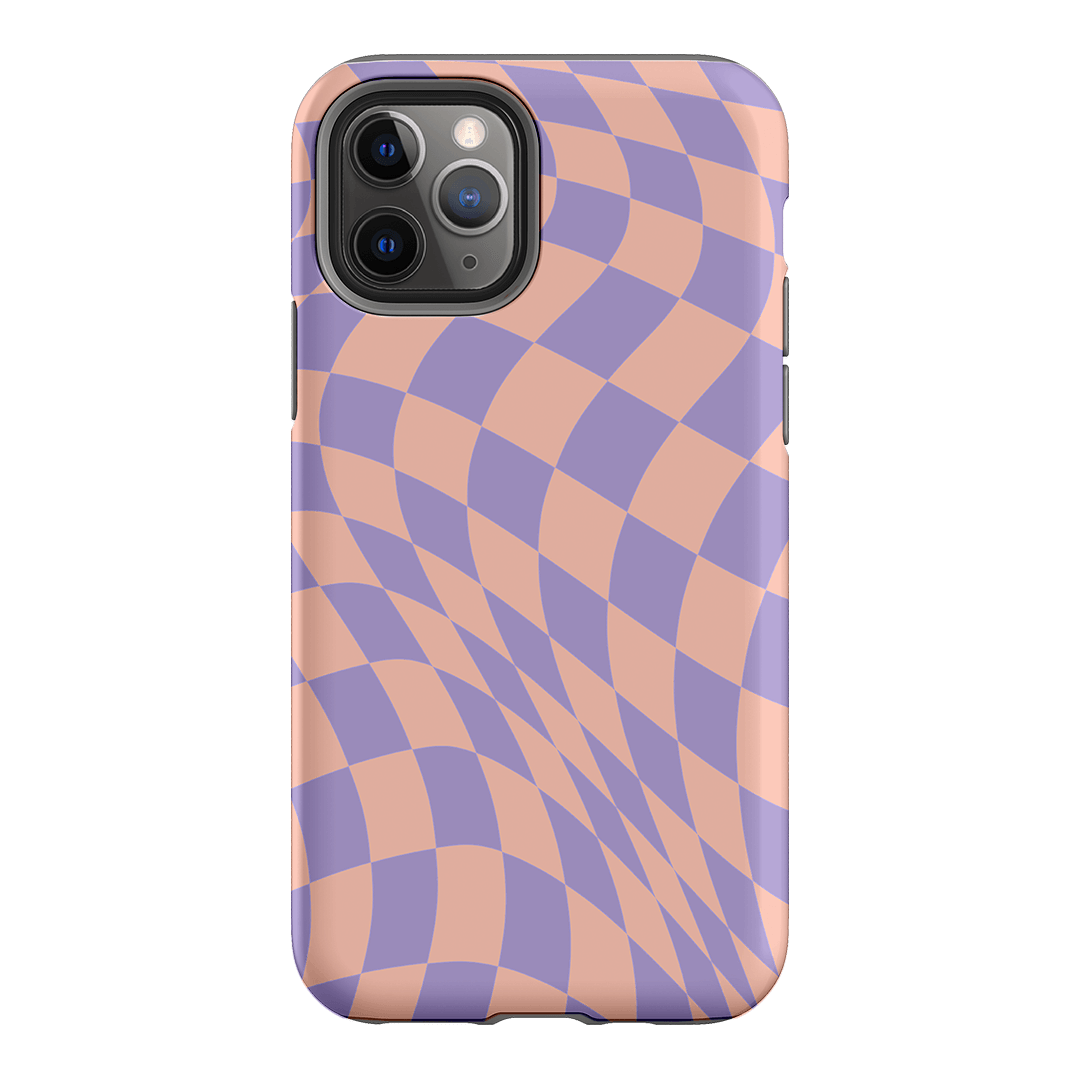Wavy Check Lilac on Blush Matte Case Matte Phone Cases iPhone 11 Pro / Armoured by The Dairy - The Dairy