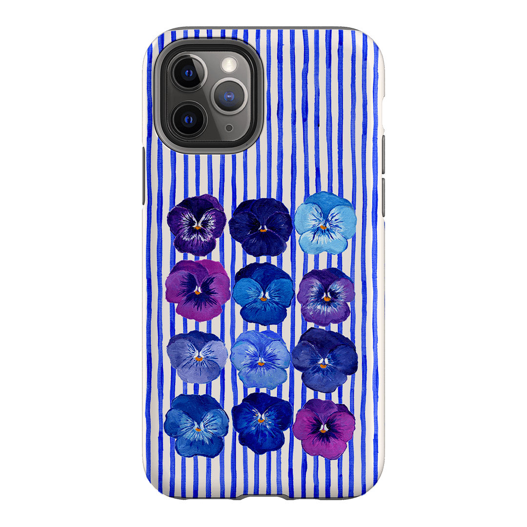 Striped Pansies Printed Phone Cases iPhone 11 Pro / Armoured by Kayla Henley - The Dairy