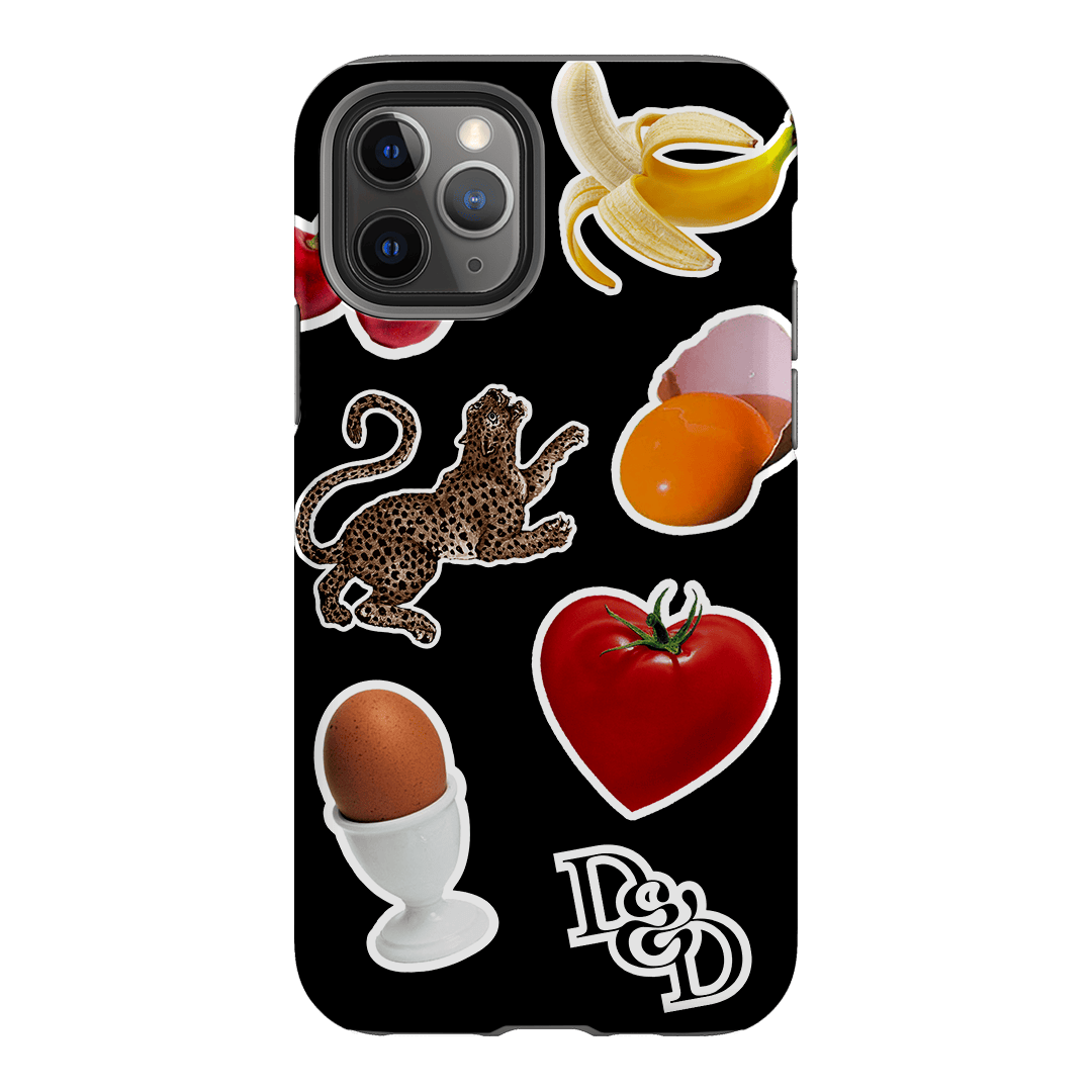 Sunday Stickers Black Printed Phone Cases iPhone 11 Pro / Armoured by Desmond & Dempsey - The Dairy