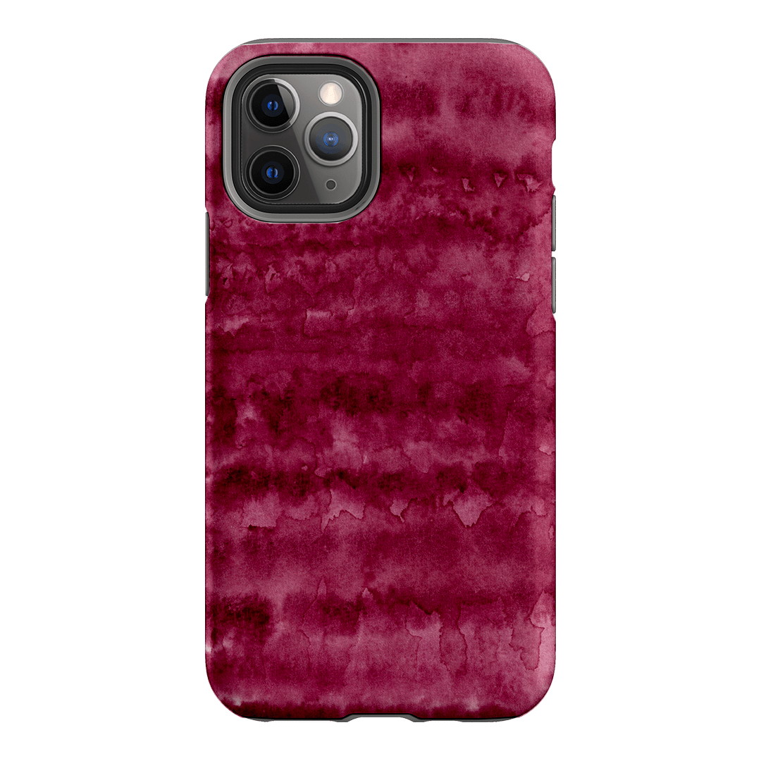 Watercolour Stripes Burgundy Printed Phone Cases iPhone 11 Pro / Armoured by The Dairy - The Dairy
