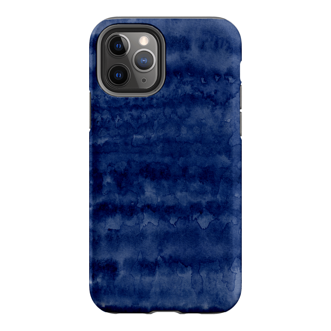 Watercolour Stripes Navy Printed Phone Cases iPhone 11 Pro / Armoured by The Dairy - The Dairy