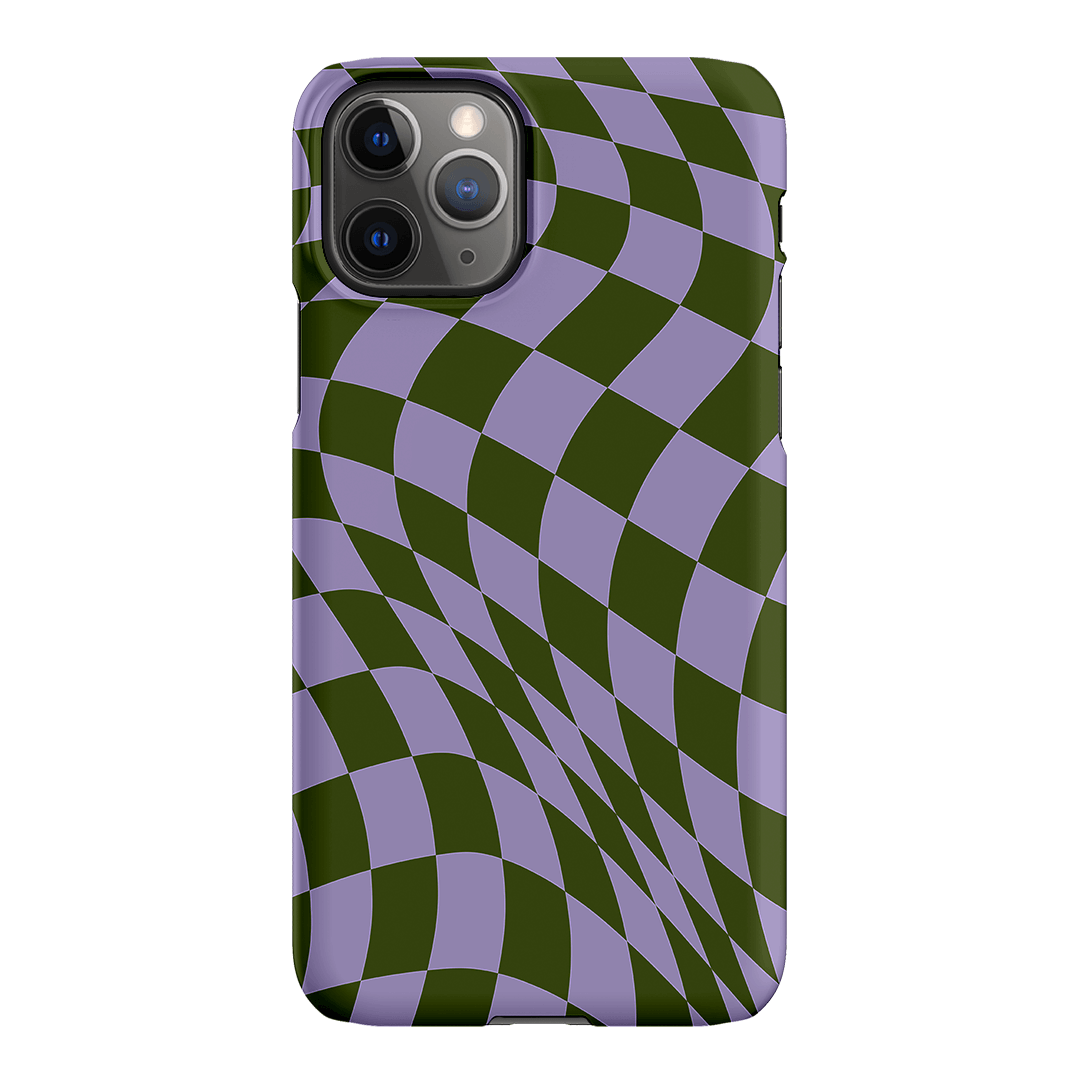 Wavy Check Forest on Lilac Matte Case Matte Phone Cases iPhone 11 Pro Max / Snap by The Dairy - The Dairy