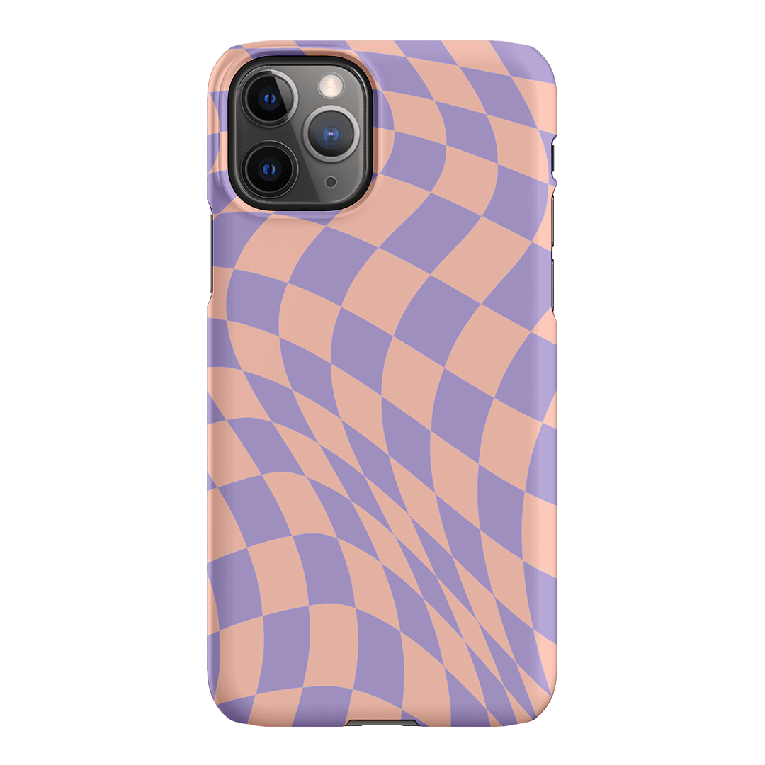 Wavy Check Lilac on Blush Matte Case Matte Phone Cases iPhone 11 Pro Max / Snap by The Dairy - The Dairy