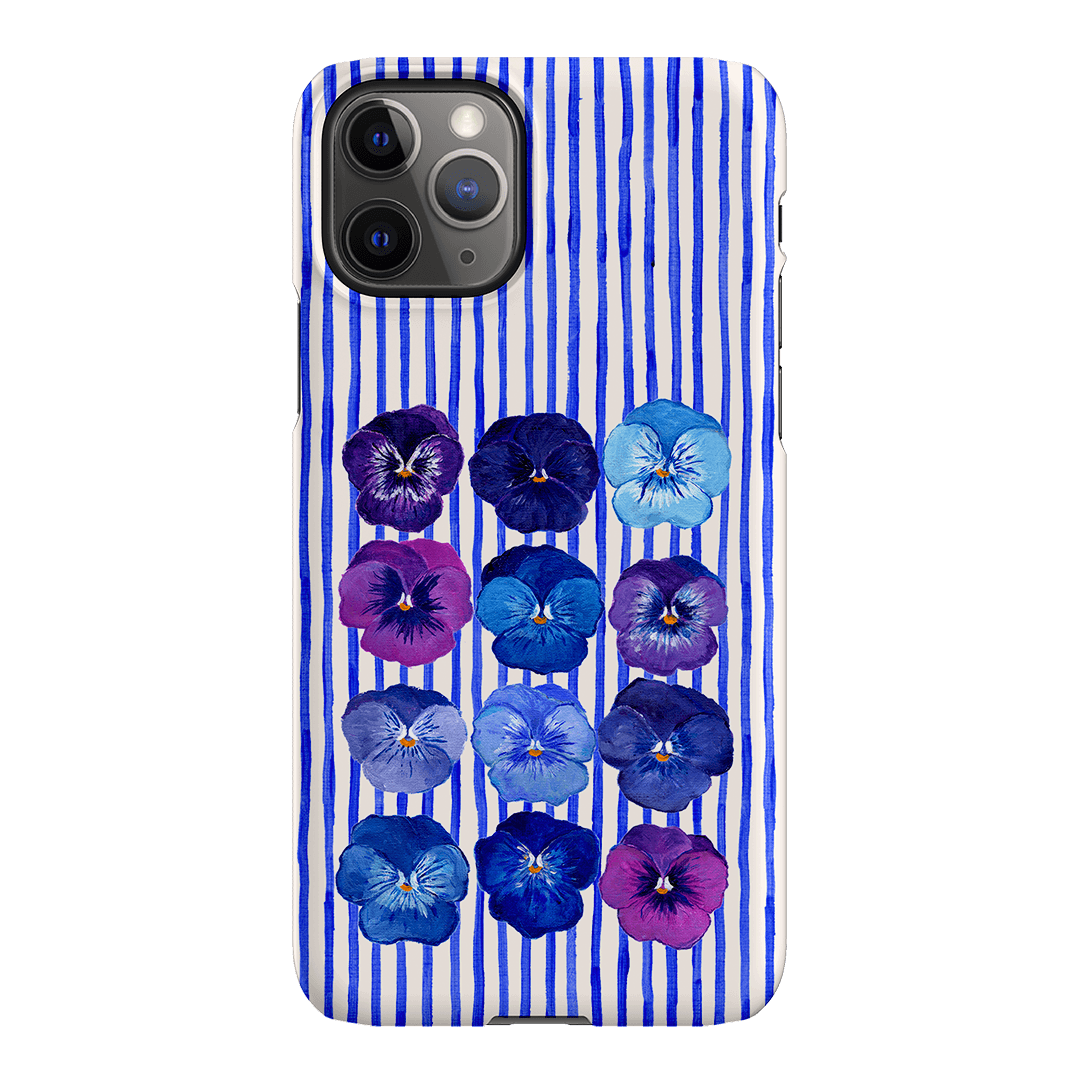 Striped Pansies Printed Phone Cases iPhone 11 Pro Max / Snap by Kayla Henley - The Dairy