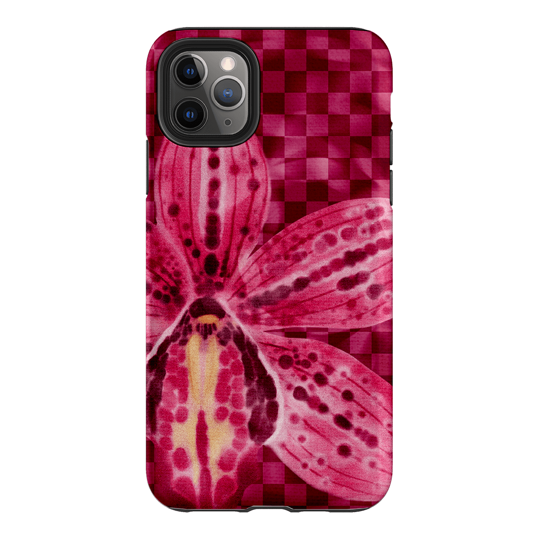 Check Orchid Printed Phone Cases iPhone 11 Pro Max / Armoured by Sally Hungerford - The Dairy