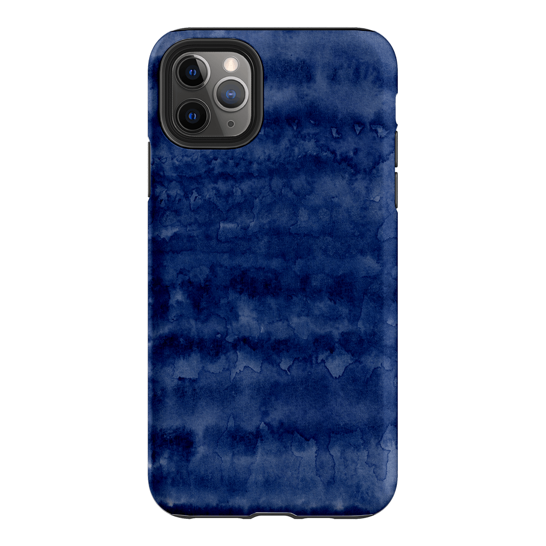 Watercolour Stripes Navy Printed Phone Cases iPhone 11 Pro Max / Armoured by The Dairy - The Dairy