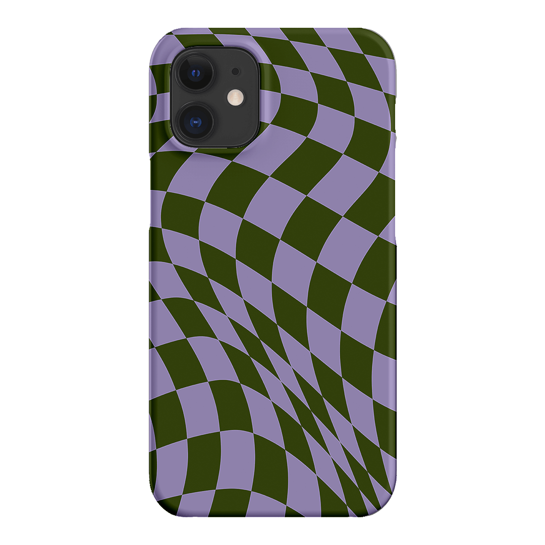 Wavy Check Forest on Lilac Matte Case Matte Phone Cases iPhone 12 / Snap by The Dairy - The Dairy