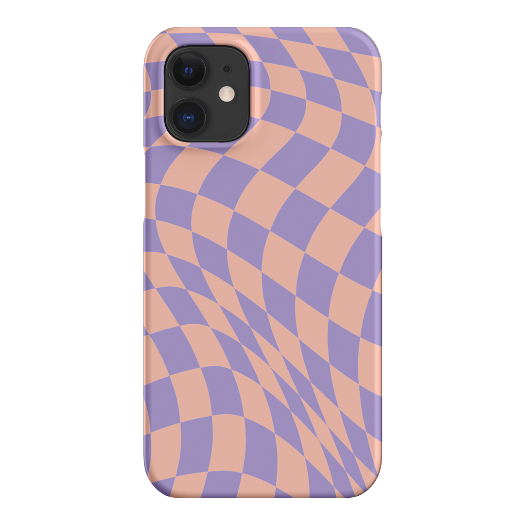 Wavy Check Lilac on Blush Matte Case Matte Phone Cases iPhone 12 / Snap by The Dairy - The Dairy