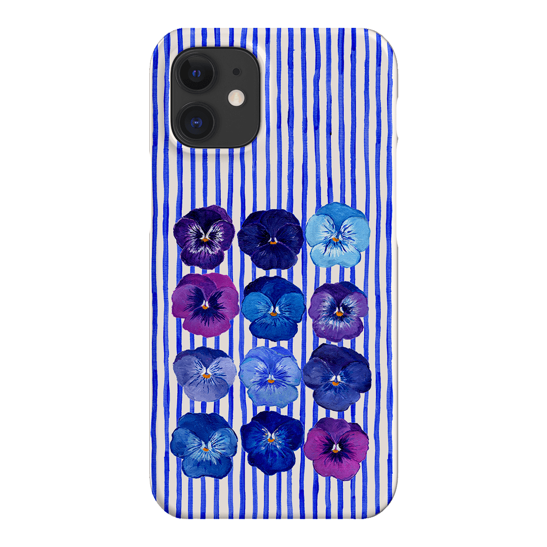 Striped Pansies Printed Phone Cases iPhone 12 / Snap by Kayla Henley - The Dairy