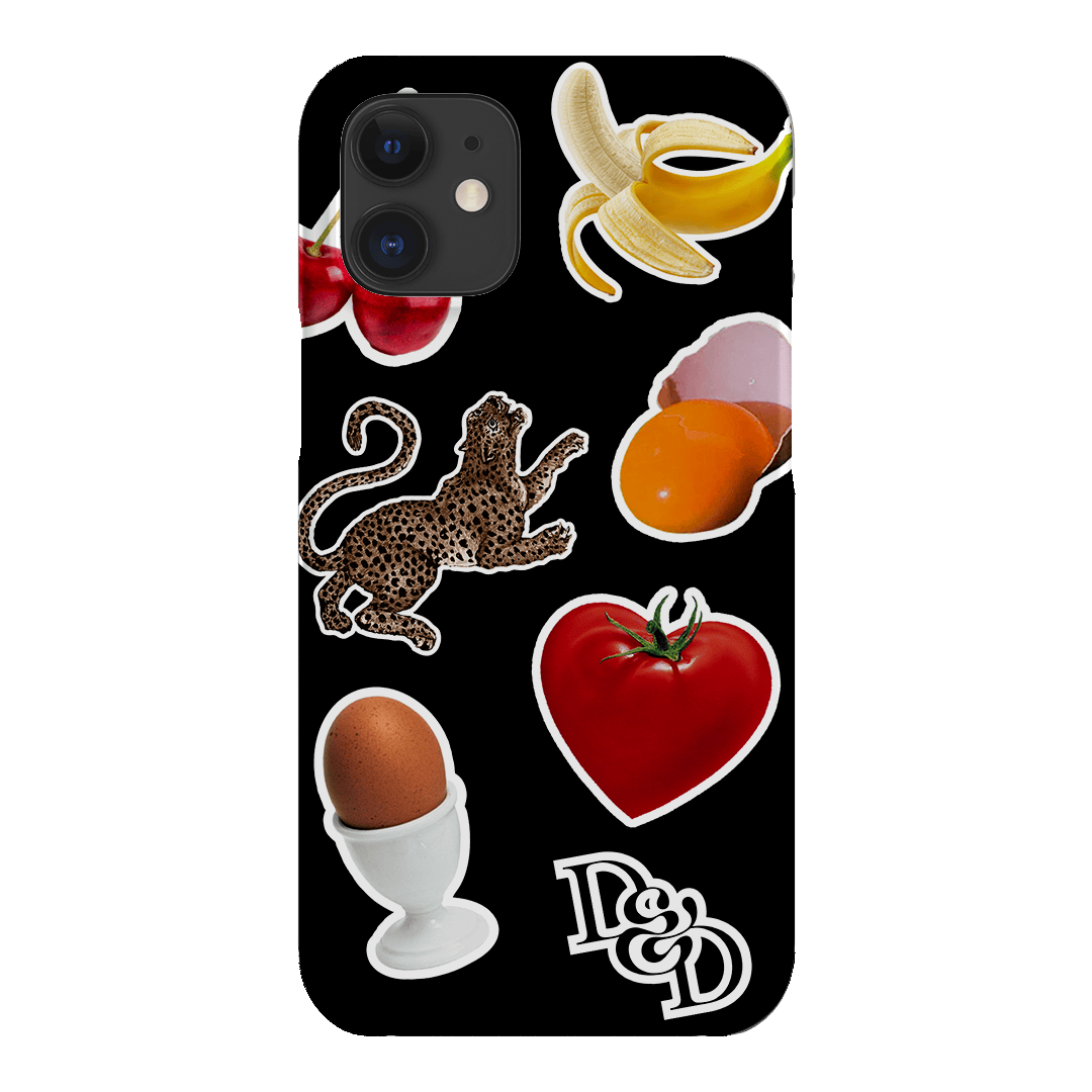 Sunday Stickers Black Printed Phone Cases iPhone 12 / Snap by Desmond & Dempsey - The Dairy
