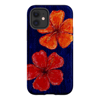 Hibiscus Flower Deep Blue Printed Phone Cases iPhone 12 / Armoured by BG. Studio - The Dairy