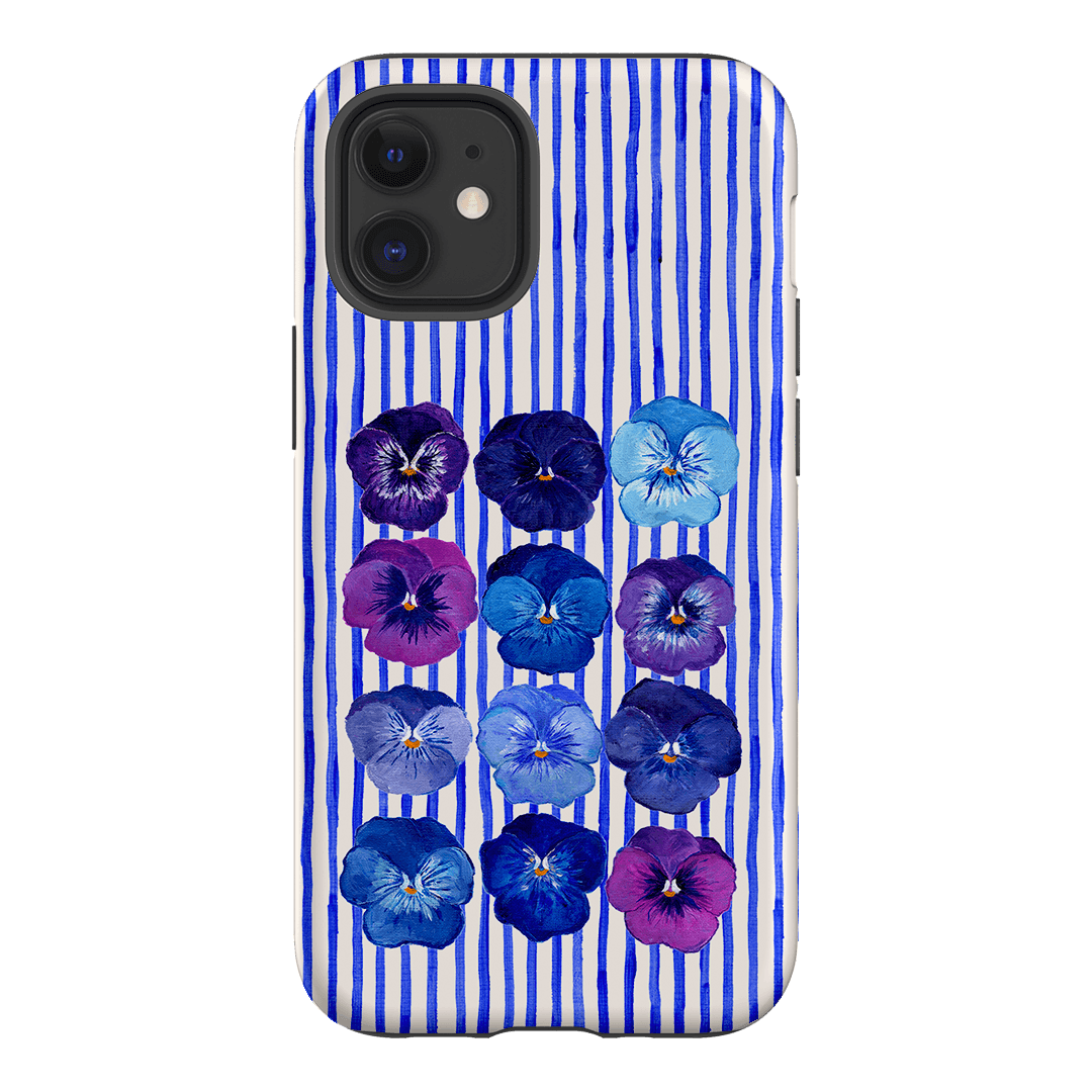 Striped Pansies Printed Phone Cases iPhone 12 / Armoured by Kayla Henley - The Dairy