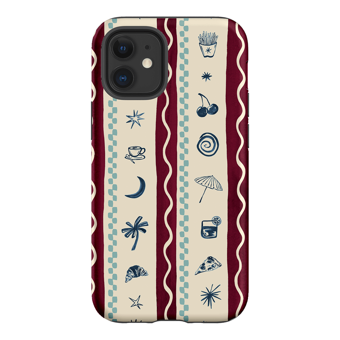 Summer Snacks Burgundy Printed Phone Cases iPhone 12 / Armoured by Charlie Taylor - The Dairy