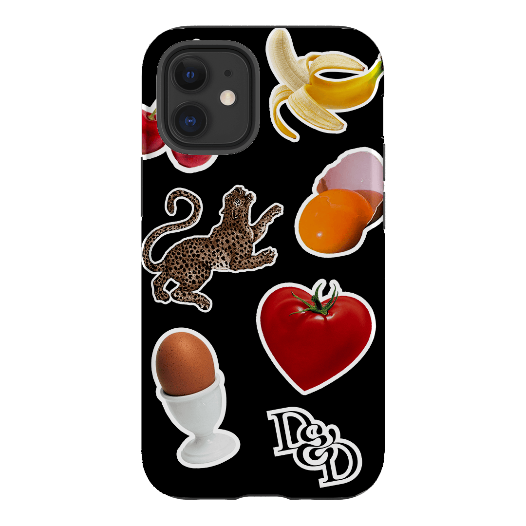 Sunday Stickers Black Printed Phone Cases iPhone 12 / Armoured by Desmond & Dempsey - The Dairy