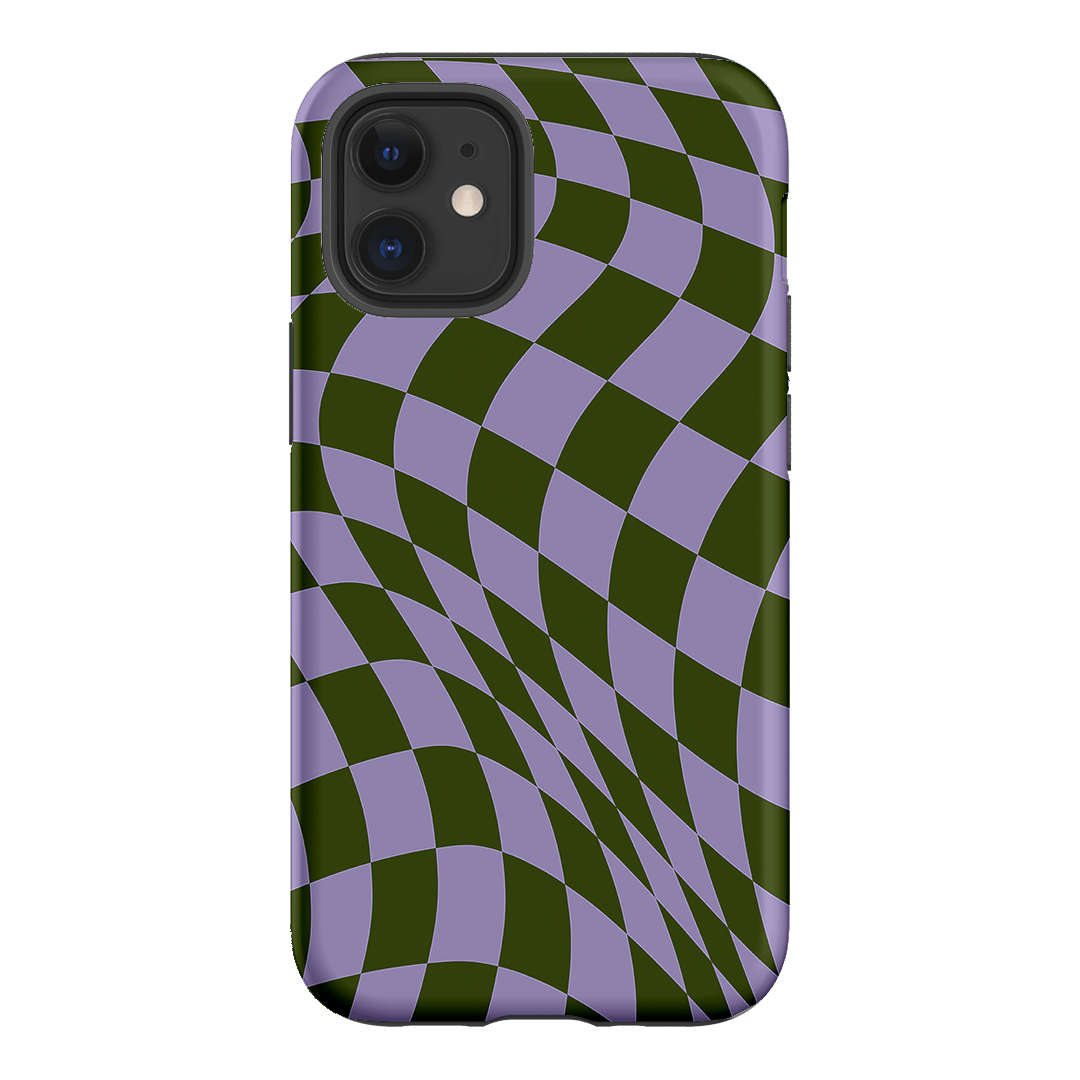 Wavy Check Forest on Lilac Matte Case Matte Phone Cases iPhone 12 / Armoured by The Dairy - The Dairy
