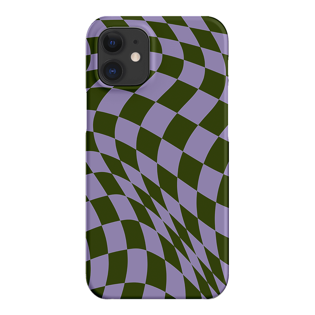 Wavy Check Forest on Lilac Matte Case Matte Phone Cases iPhone 12 Mini / Snap by The Dairy - The Dairy