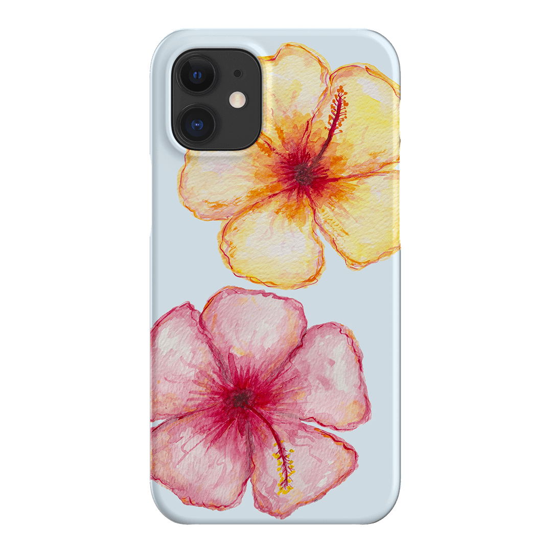 Hibiscus Flower Blue Printed Phone Cases iPhone 12 Mini / Snap by BG. Studio - The Dairy