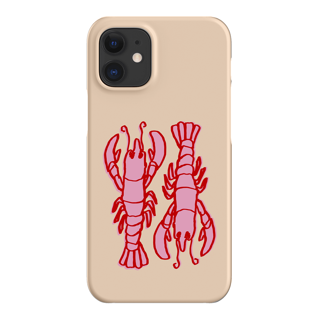 Lobster Love Peach Printed Phone Cases iPhone 12 Mini / Snap by The Dairy - The Dairy