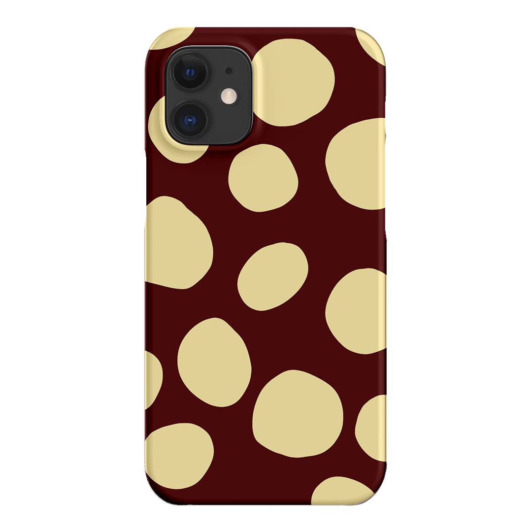 Pebbles Burgundy Butter Printed Phone Cases iPhone 12 Mini / Snap by Veronica Tucker - The Dairy