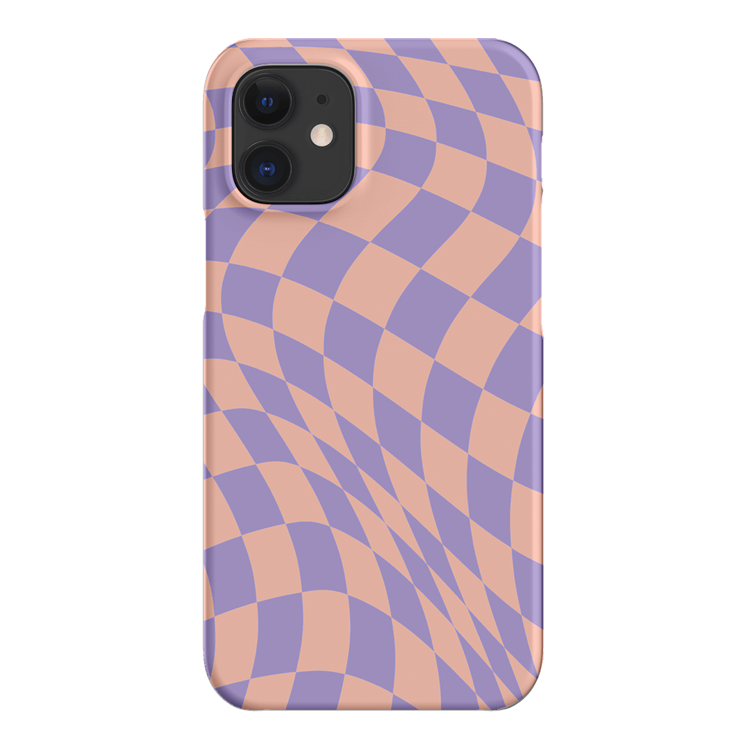 Wavy Check Lilac on Blush Matte Case Matte Phone Cases iPhone 12 Mini / Snap by The Dairy - The Dairy