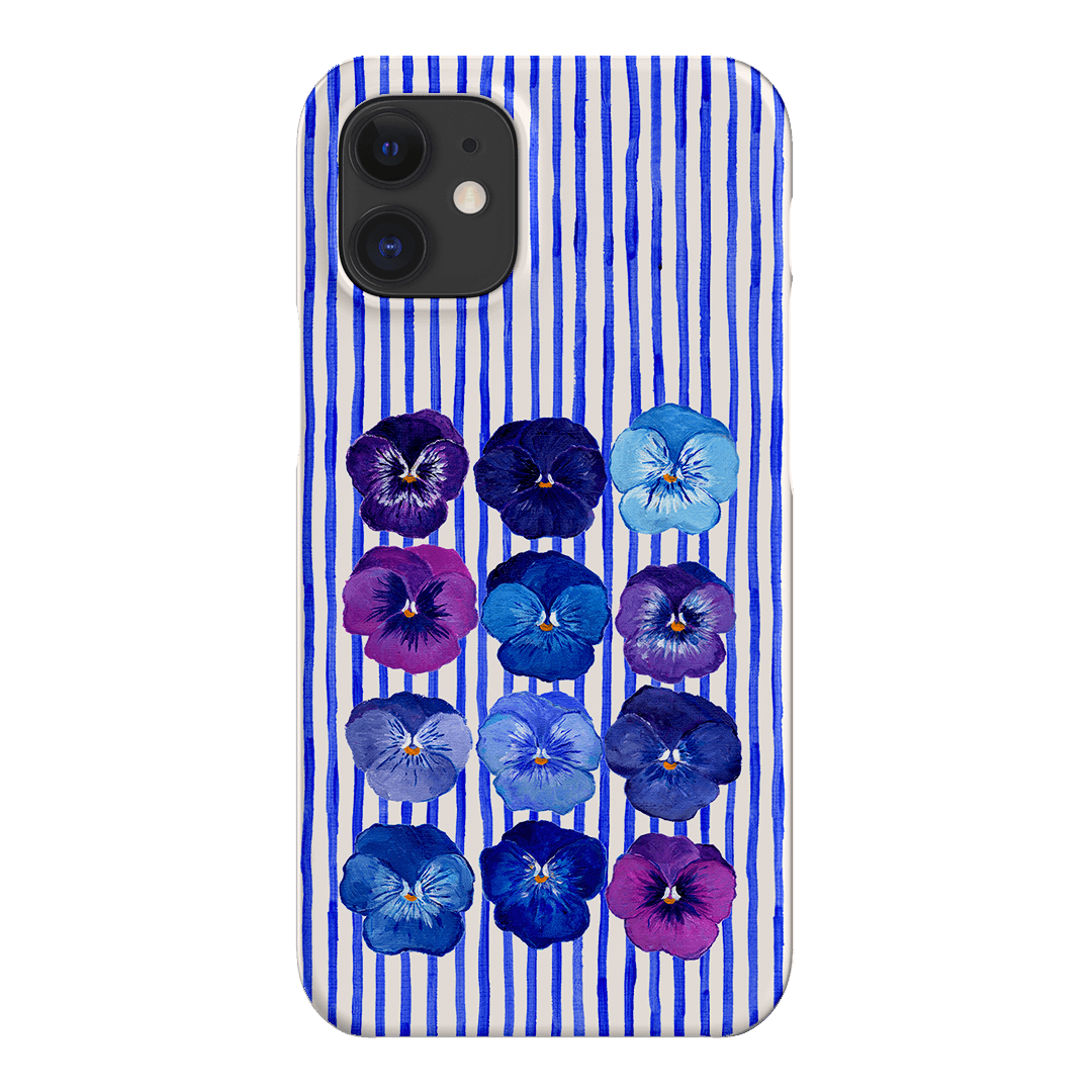 Striped Pansies Printed Phone Cases iPhone 12 Mini / Snap by Kayla Henley - The Dairy