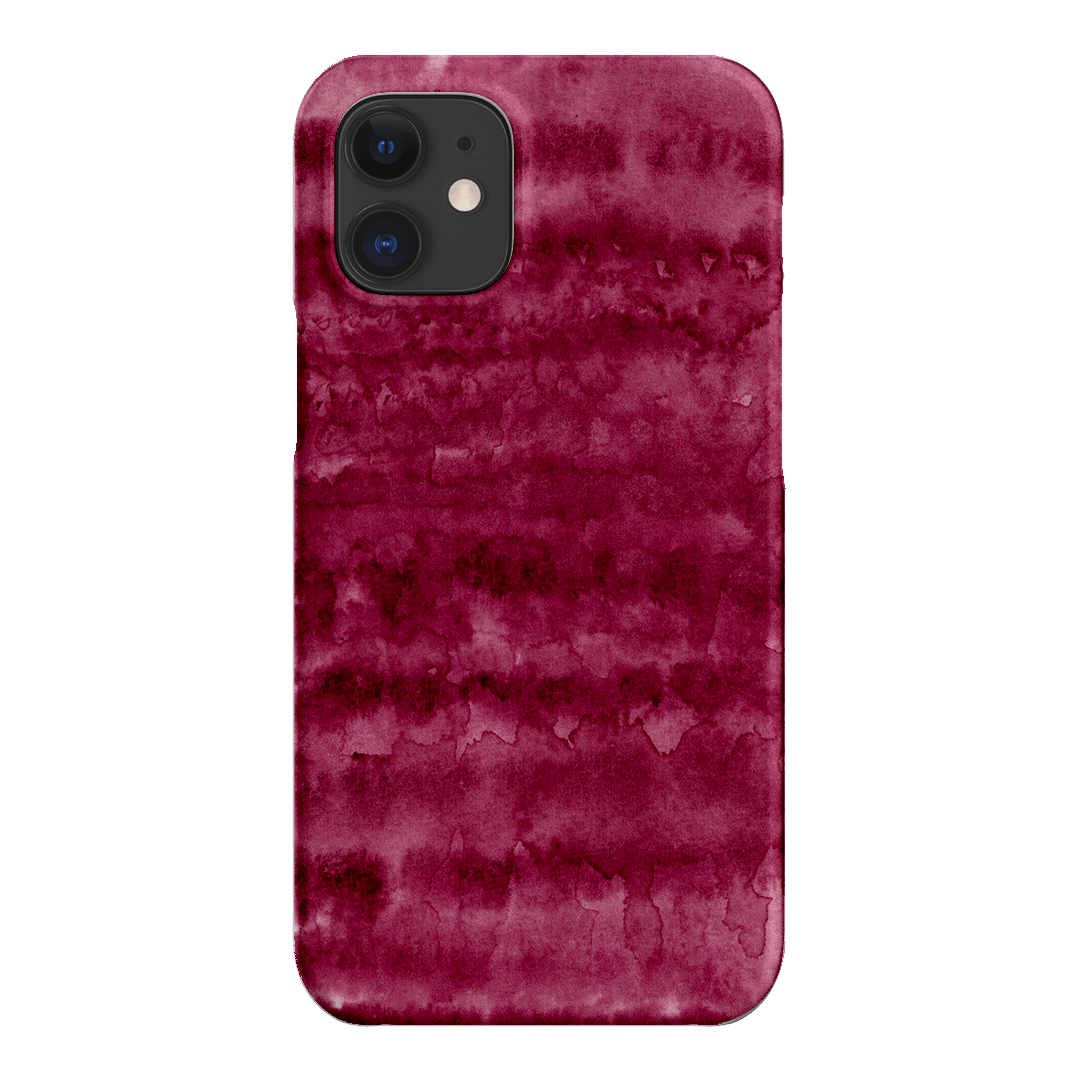 Watercolour Stripes Burgundy Printed Phone Cases iPhone 12 Mini / Snap by The Dairy - The Dairy