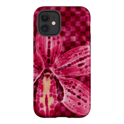 Check Orchid Printed Phone Cases iPhone 12 Mini / Armoured by Sally Hungerford - The Dairy