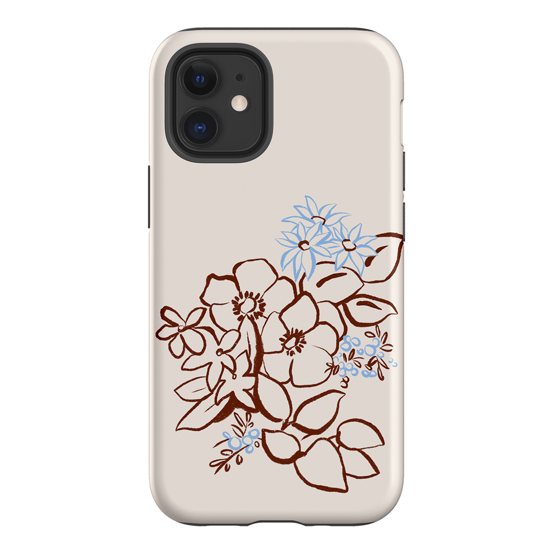 Cream Posy Printed Phone Cases iPhone 12 Mini / Armoured by Typoflora - The Dairy
