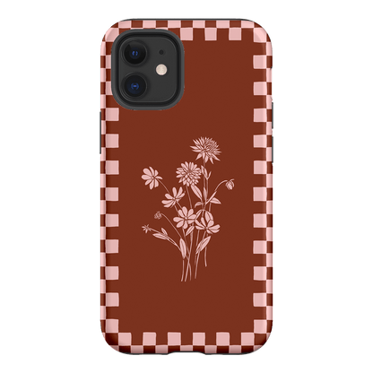 Dahlia Check Printed Phone Cases iPhone 12 Mini / Armoured by Typoflora - The Dairy