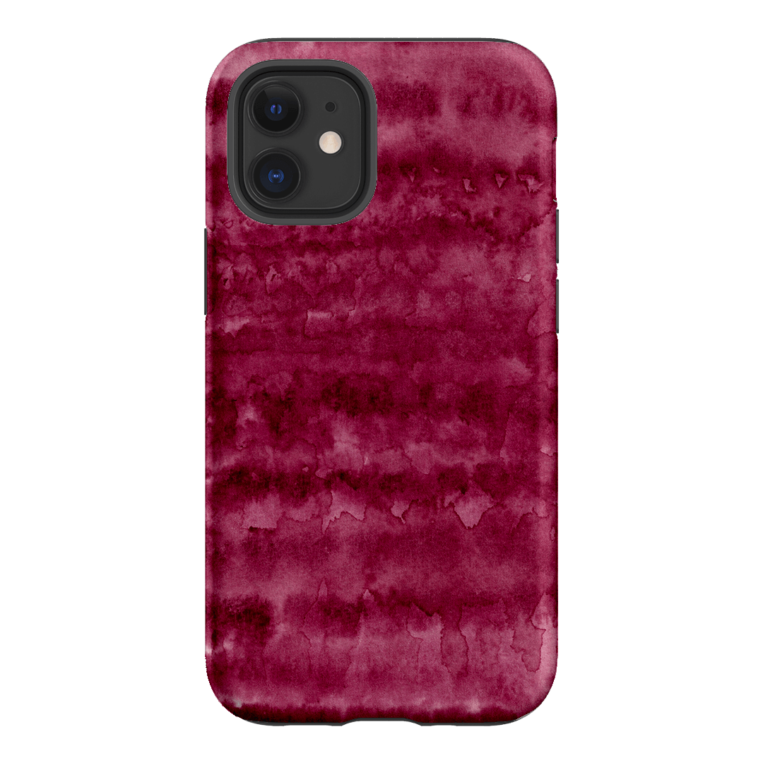 Watercolour Stripes Burgundy Printed Phone Cases iPhone 12 Mini / Armoured by The Dairy - The Dairy
