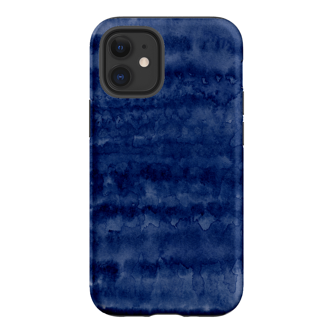 Watercolour Stripes Navy Printed Phone Cases iPhone 12 Mini / Armoured by The Dairy - The Dairy